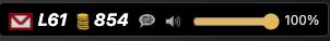 Idle's header with the speaker icon and a volume slider at 100%